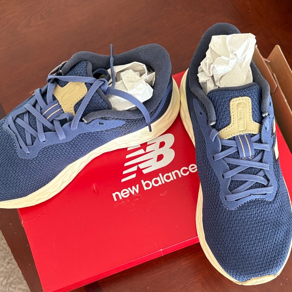 New Balance Navy and Beige Running Shoes